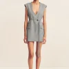 ASHER SLEEVELESS BLAZER DRESS (SMOKE GREY)