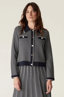 ASTORIA CREPE JACKET (NAVY)