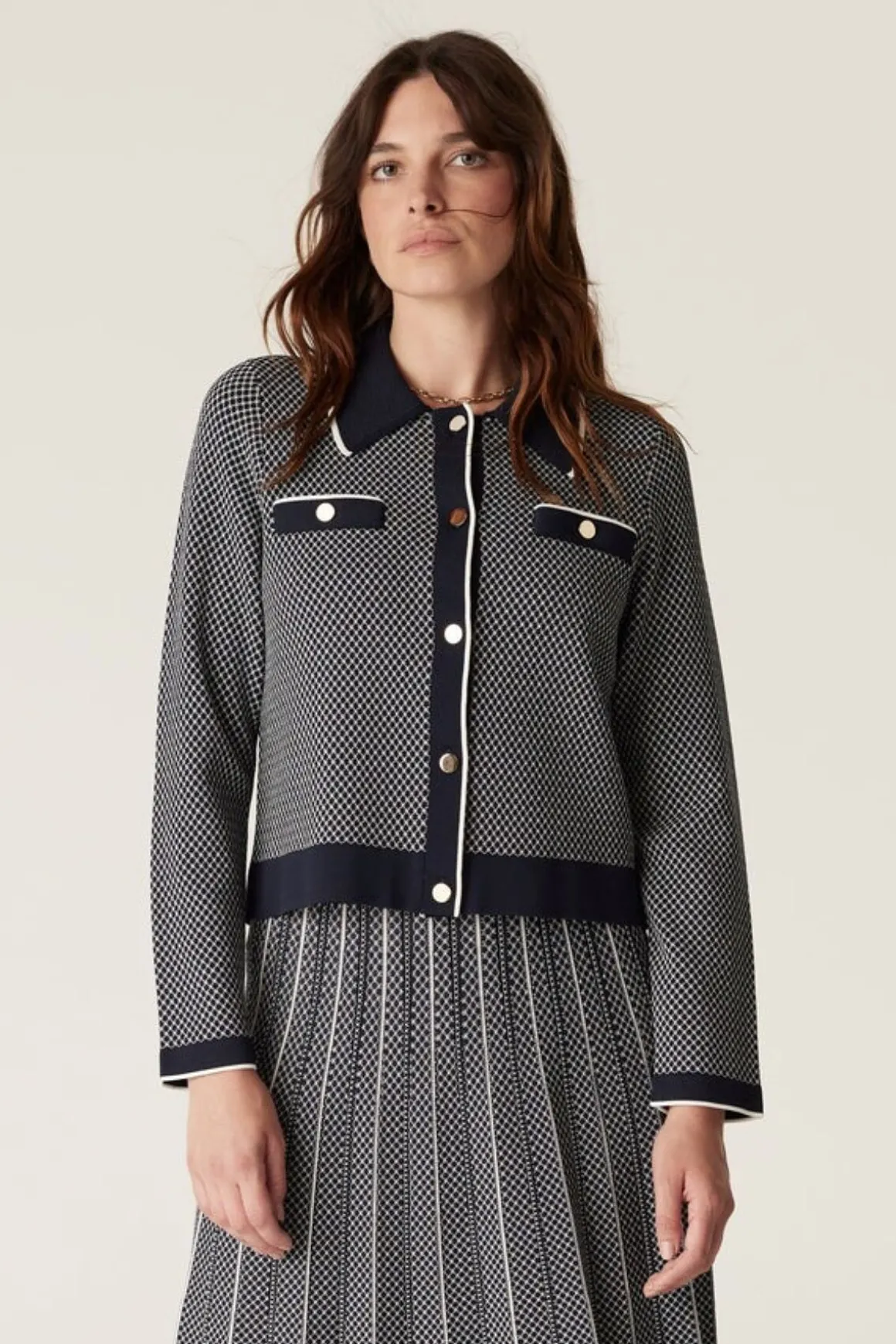 ASTORIA CREPE JACKET (NAVY)