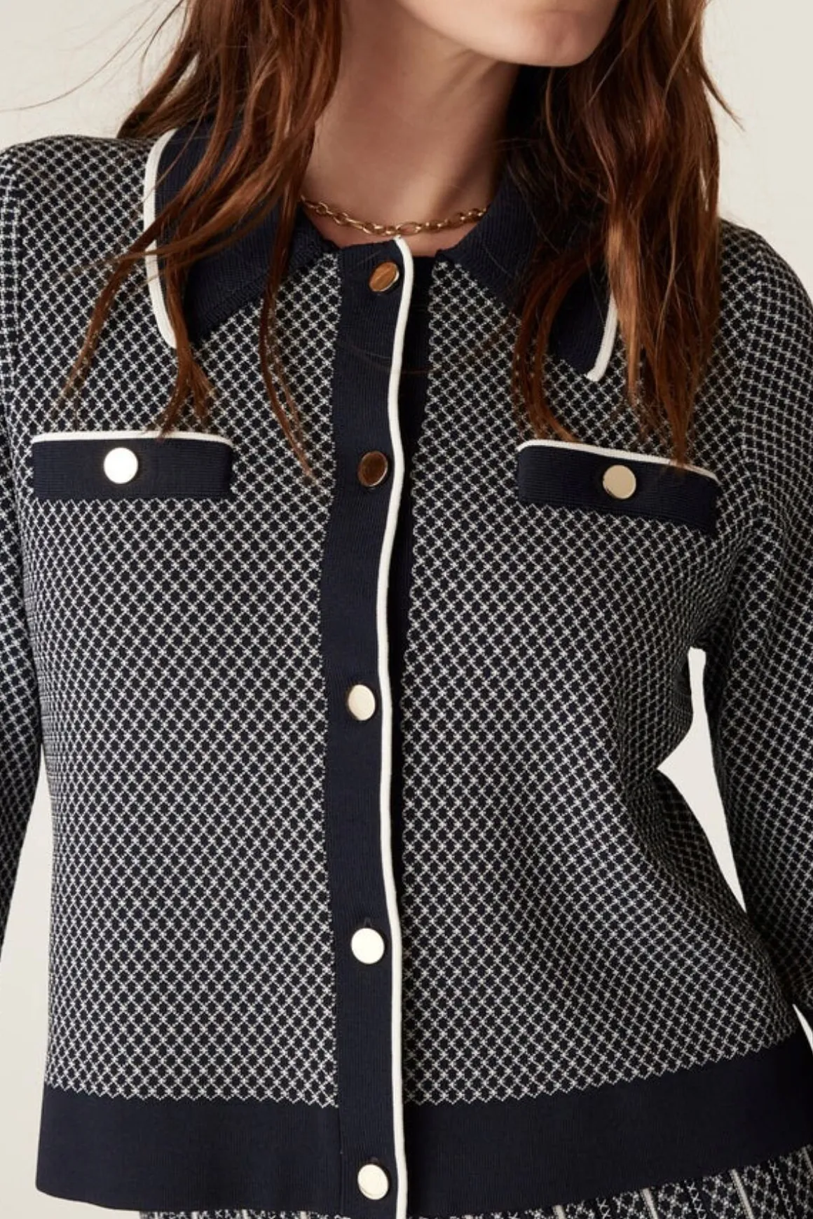 ASTORIA CREPE JACKET (NAVY)