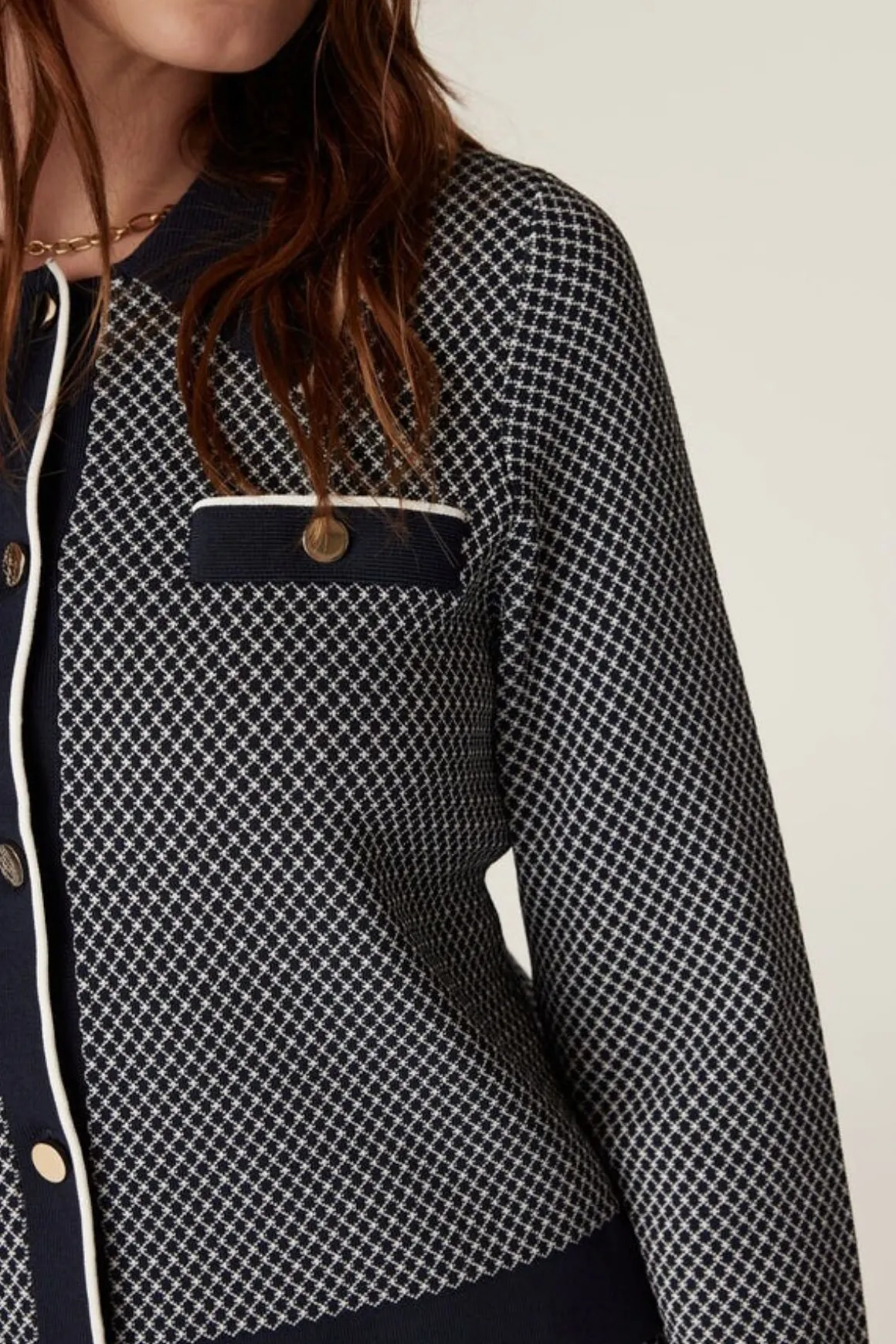 ASTORIA CREPE JACKET (NAVY)