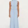 AVALON FRINGE KNIT DRESS (BLUE TINT)