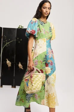 AVERY SPLICED MIDI DRESS (MULTI)