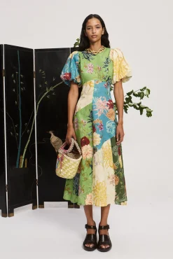 AVERY SPLICED MIDI DRESS (MULTI)