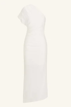 BEAU ASYMMETRICAL MIDI DRESS (IVORY)