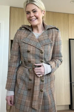 BRENTWOOD TRENCH COAT (CAMEL CHECK)