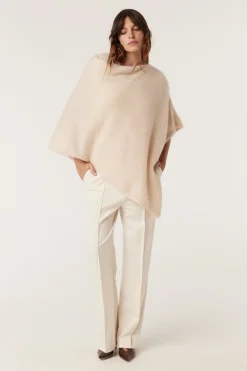 BRUSHED PURE CASHMERE PONCHO (FAWN)