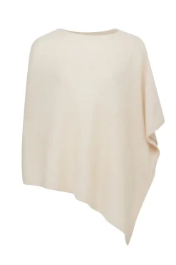 BRUSHED PURE CASHMERE PONCHO (FAWN)