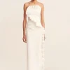 CAMPBELL RUFFLE MIDI DRESS (WHITE)