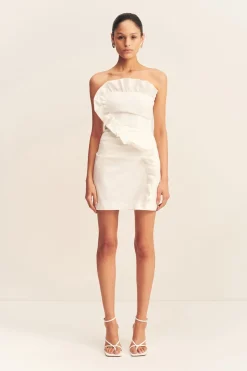 CAMPBELL RUFFLE MINI DRESS (WHITE)