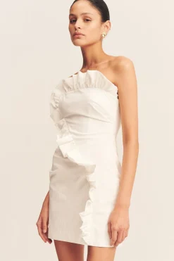 CAMPBELL RUFFLE MINI DRESS (WHITE)