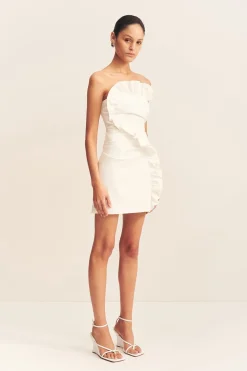 CAMPBELL RUFFLE MINI DRESS (WHITE)