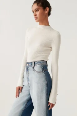 CAROLINE RIB KNIT TOP (IVORY)