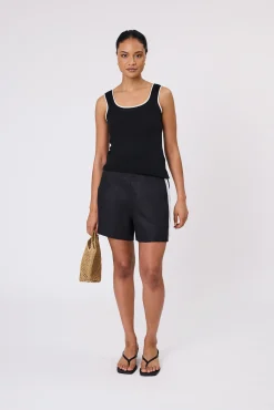 CASA KNIT TANK (BLACK/IVORY)
