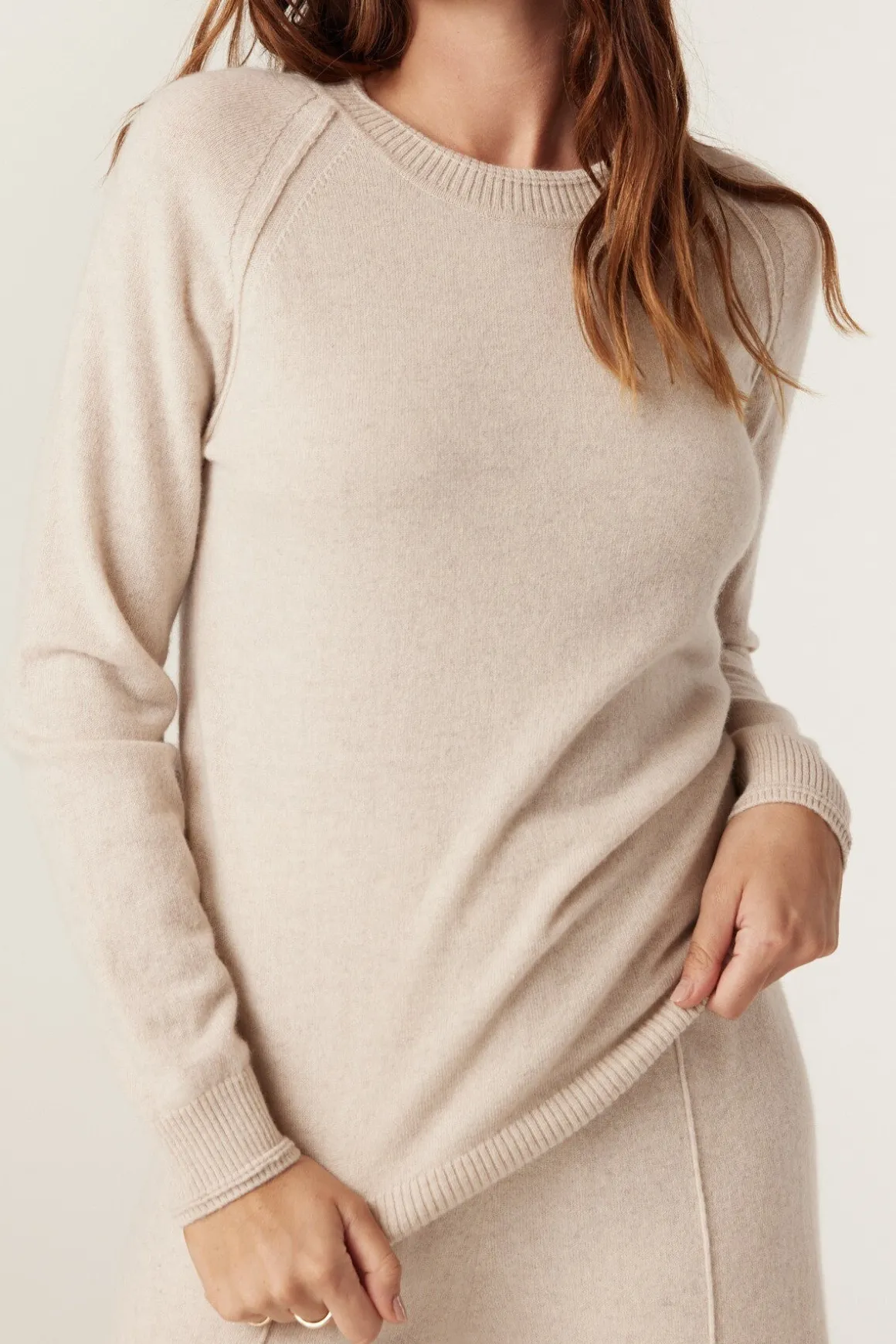 CASHMERE CREW JUMPER (OATMEAL)
