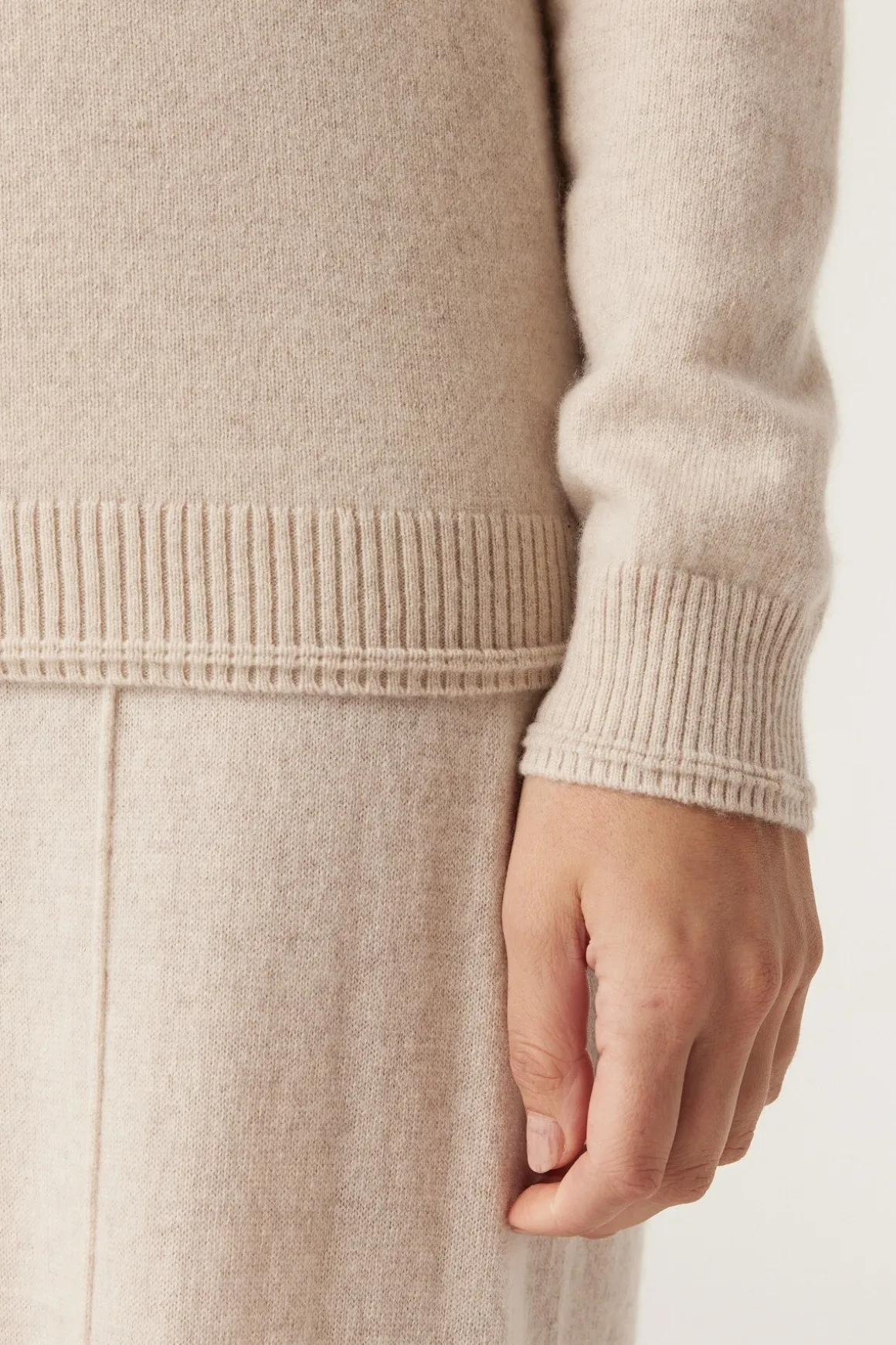 CASHMERE CREW JUMPER (OATMEAL)