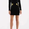 CHELSEA LONG SLEEVE MINI DRESS (BLACK)