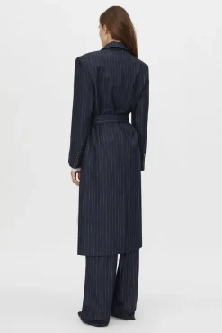 CLEMENCE BLAZER COAT (NAVY PINSTRIPE)