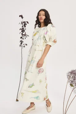 COURT MIDI DRESS (CREAM)