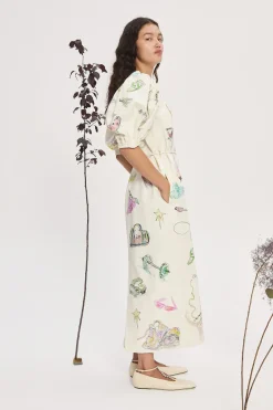 COURT MIDI DRESS (CREAM)