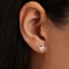 CRYSTAL LOTUS EARRINGS (STERLING SILVER)