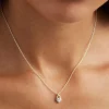 CRYSTAL LOTUS HEART PADLOCK NECKLACE (STERLING SILVER)