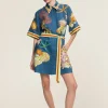 DORIAN LINEN MINI DRESS (NAVY)
