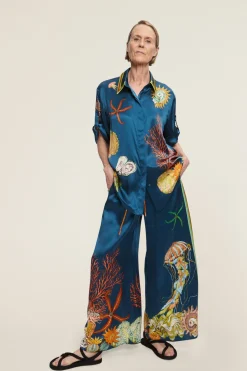 DORIAN SILK PANT (NAVY)