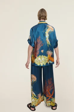 DORIAN SILK PANT (NAVY)