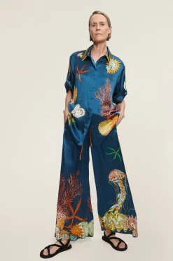 DORIAN SILK SHIRT (NAVY)