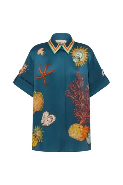 DORIAN SILK SHIRT (NAVY)