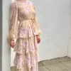 EDEN LACE EDGE MIDI DRESS (NATURAL IRIS)