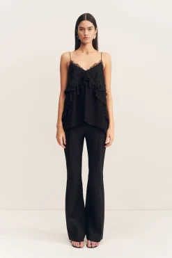 EMORY LACE RUFFLE CAMI (BLACK)