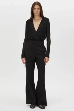 ERVINA V-NECK BODYSUIT (BLACK)