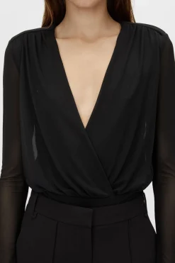 ERVINA V-NECK BODYSUIT (BLACK)