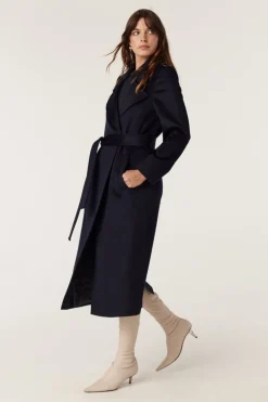 EVANS WOOL COAT (NAVY)