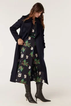 EVANS WOOL COAT (NAVY)
