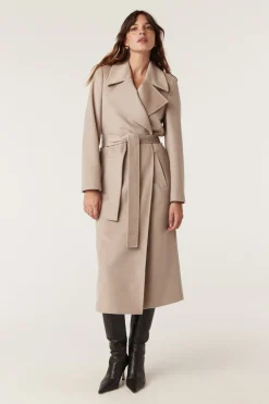 EVANS WOOL COAT (PEBBLE)