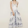 HAZEL SMOCKED EMBROIDERED MIDI DRESS (WHITE)