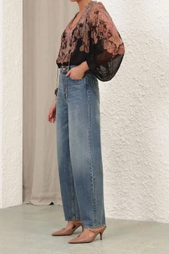 ILLUSTRATION BILLOW BLOUSE (BLACK PAISLEY)