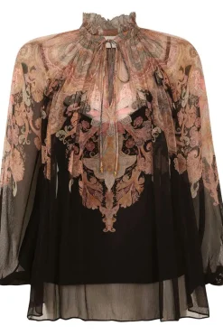 ILLUSTRATION BILLOW BLOUSE (BLACK PAISLEY)