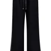 INDIANNA WIDE LEG PANT (BLACK/BLACK SATIN STRIPE)