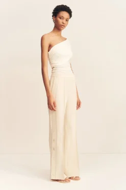 IRENA SIDE SPLIT BUTTON PANT (RICE)