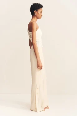 IRENA SIDE SPLIT BUTTON PANT (RICE)