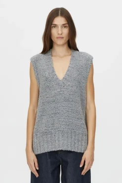 IZARA KNIT VEST (CHARCOAL NAVY)
