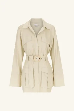 KASBAH UTILITY MINI DRESS (OYSTER)