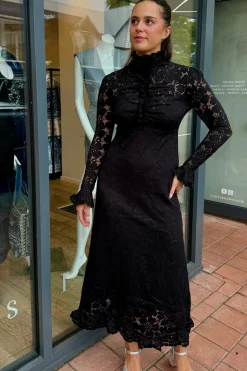LACE MIDI DRESS (BLACK)
