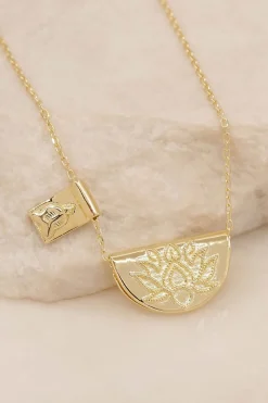 LOTUS AND LITTLE BUDDHA NECKLACE (18K GOLD VERMEIL)