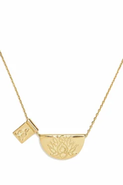 LOTUS AND LITTLE BUDDHA NECKLACE (18K GOLD VERMEIL)