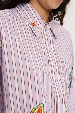 LUCKY PACE EMBELLISHED SHIRT (STRIPE) | PRE ORDER